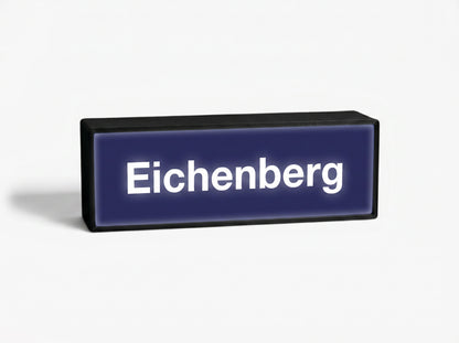 Dein Bahnhofsschild als Lampe