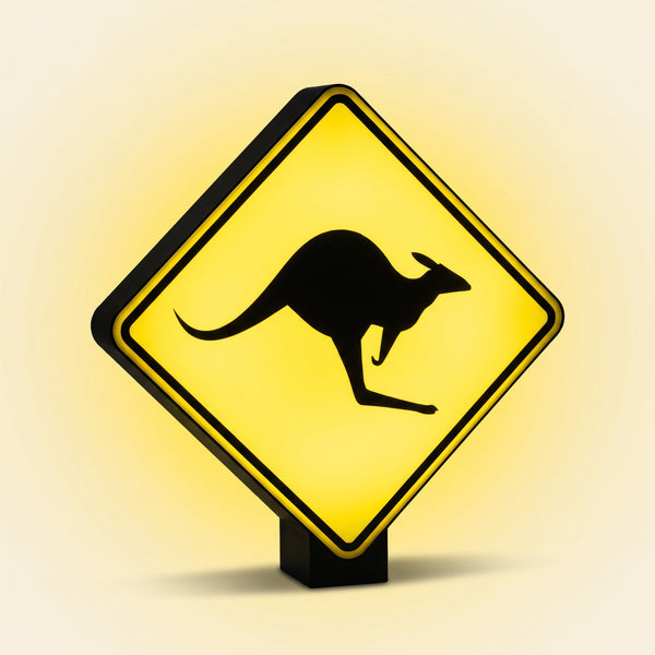 Australian Road Sign Lampe, gelber Lichtschein