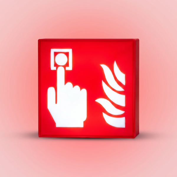 Feuerwehrzeichen Lampe, roter Lichtschein
