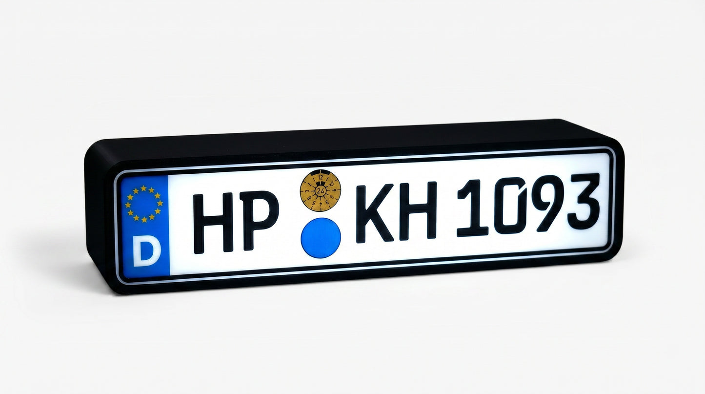 Dein Auto Kennzeichen als Lampe
